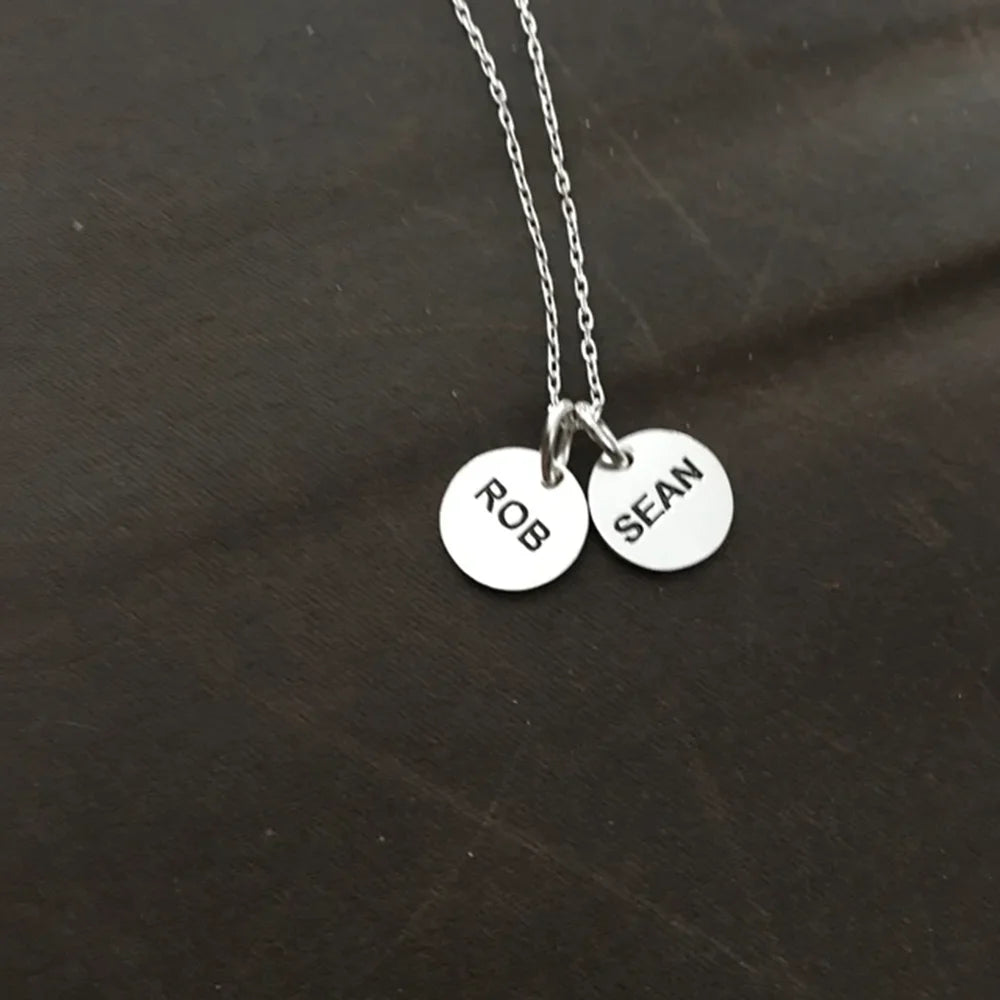 Personalized Women's Disc Necklace – Custom Engraved Name & Date, Fine Jewelry Gift