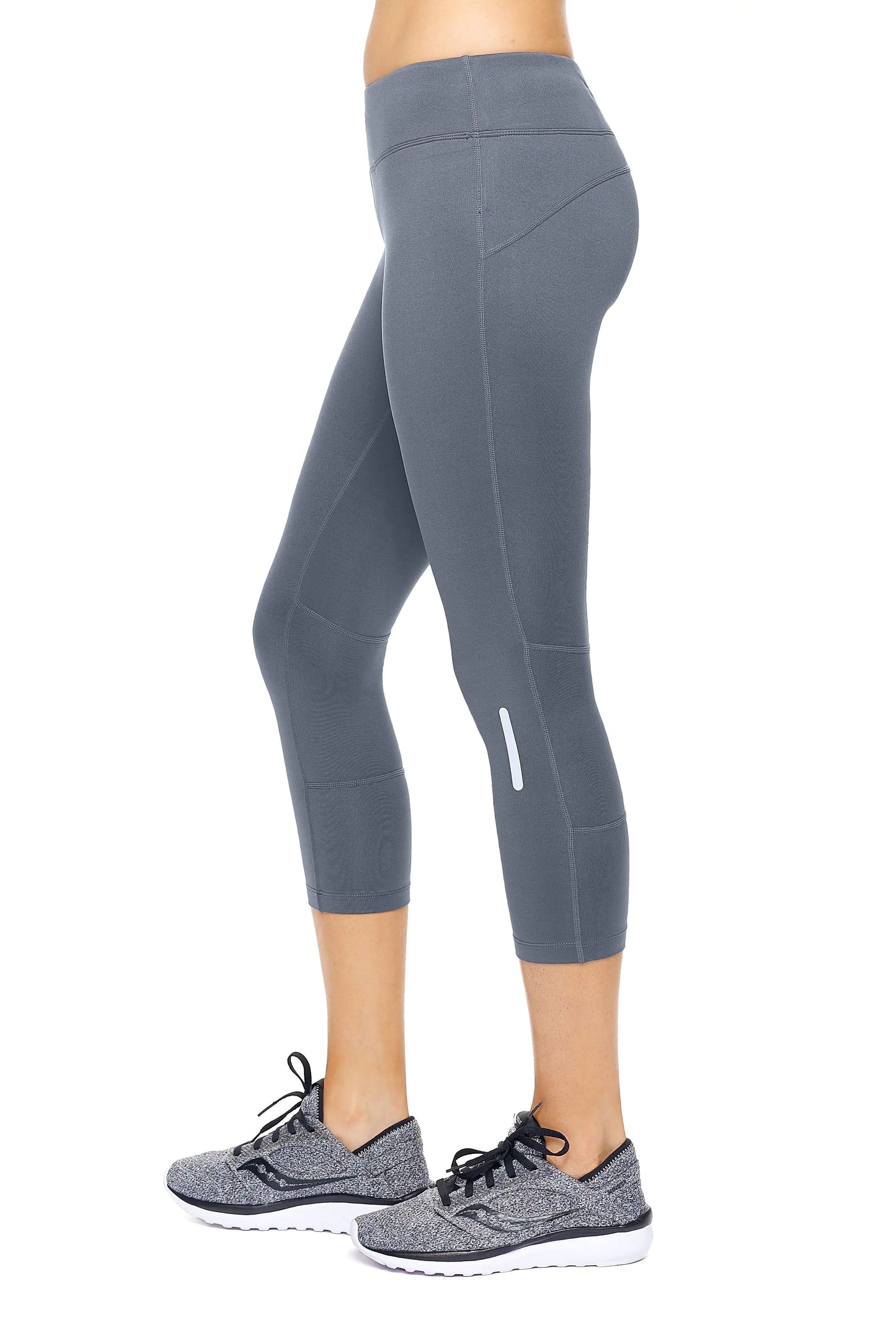 Women's Mid-Rise Zip Pocket Capri Leggings for Active Wear