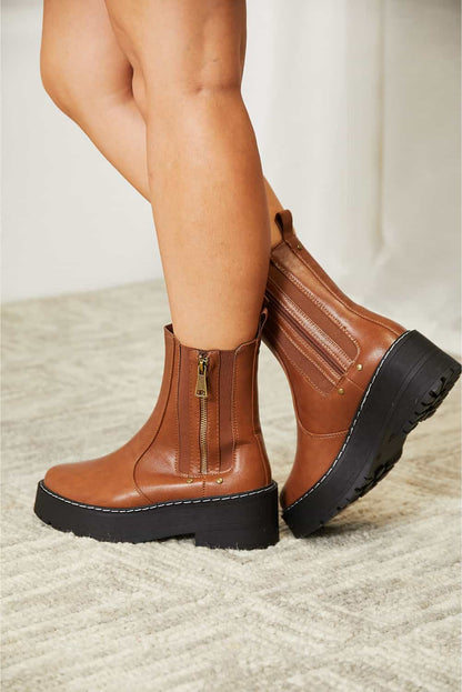 Forever Link Side Zip Platform Boots - BossDeals Online