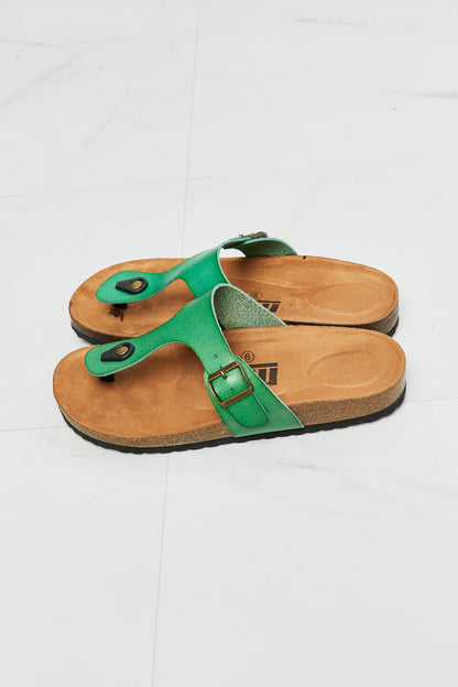 MMShoes Drift Away T-Strap Flip-Flop in Green - BossDeals Online