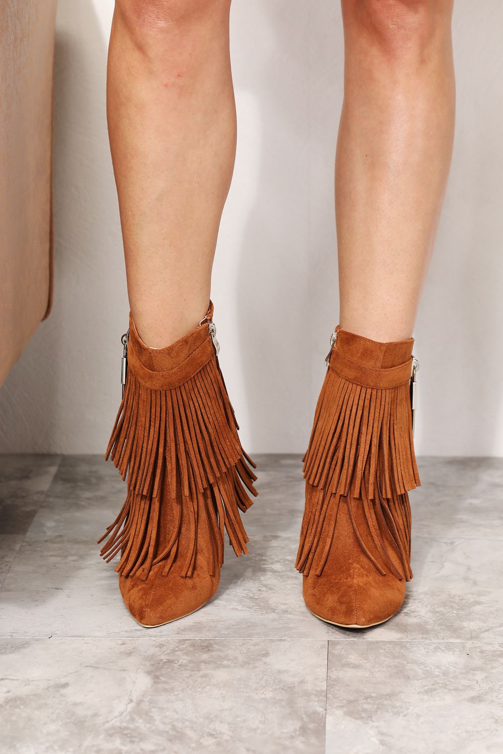 Legend Women's Tassel Wedge Heel Ankle Booties Ochre - BossDeals Online