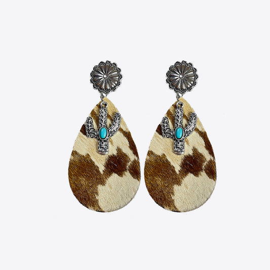 Turquoise Cactus Dangle Earrings – Embrace Southwestern Charm