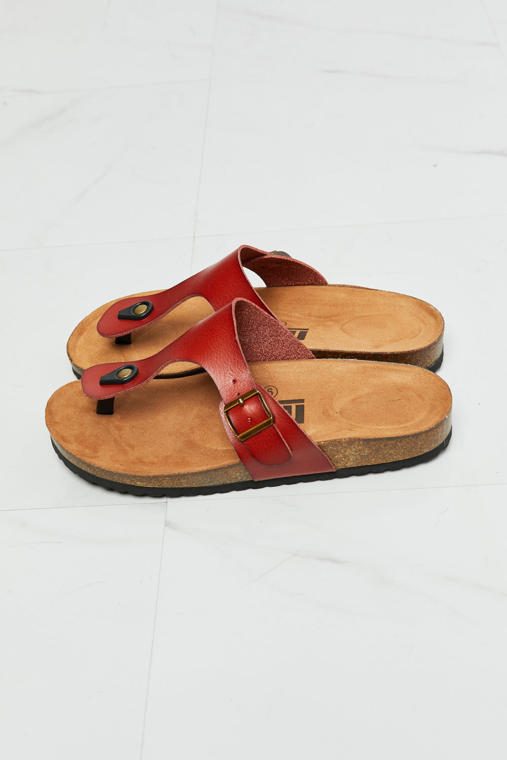 MMShoes Drift Away T-Strap Flip-Flop in Red - BossDeals Online