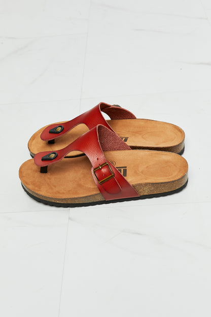 MMShoes Drift Away T-Strap Flip-Flop in Red - BossDeals Online