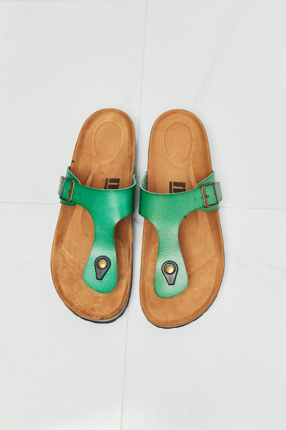 MMShoes Drift Away T-Strap Flip-Flop in Green - BossDeals Online