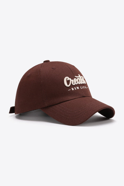 CREATE NEW LIFE Graphic Adjustable Cotton Baseball Cap