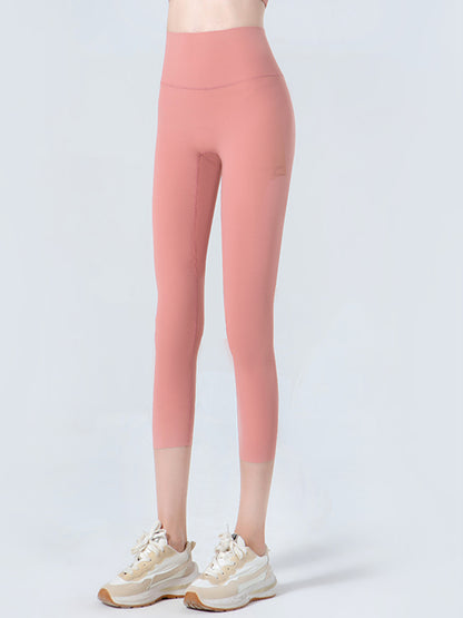 Wide Waistband Cropped Sports Leggings – Comfort Meets Style