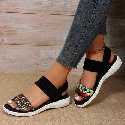 PU Leather Open Toe Low Heel Sandals - BossDeals Online