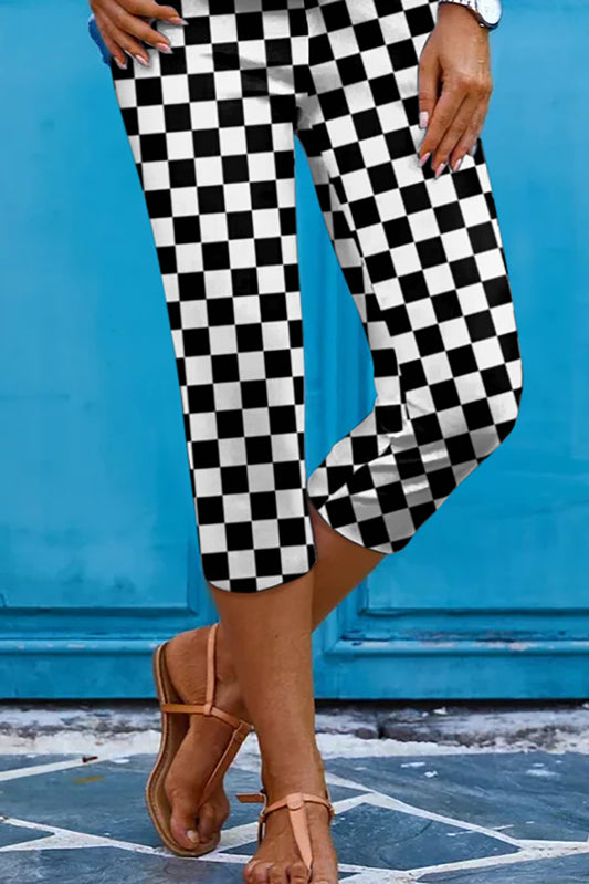 Checkered Skinny Capris - Stylish & Comfortable Fit