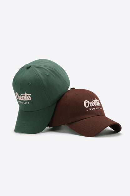 CREATE NEW LIFE Graphic Adjustable Cotton Baseball Cap