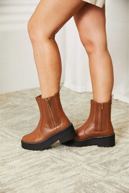 Forever Link Side Zip Platform Boots - BossDeals Online