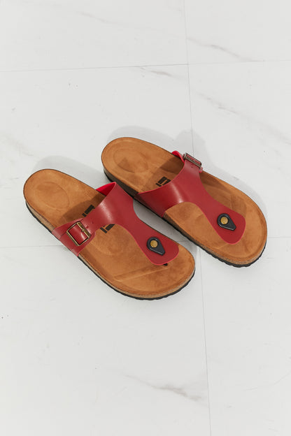 MMShoes Drift Away T-Strap Flip-Flop in Wine - BossDeals Online