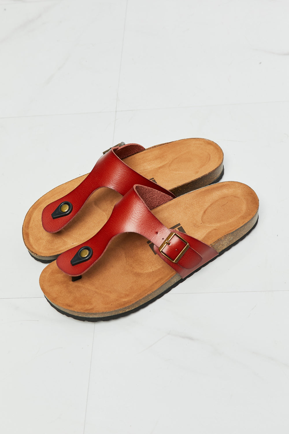 MMShoes Drift Away T-Strap Flip-Flop in Red - BossDeals Online