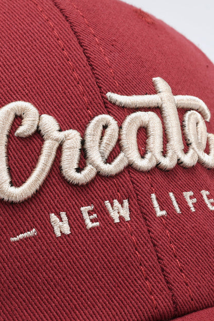 CREATE NEW LIFE Graphic Adjustable Cotton Baseball Cap