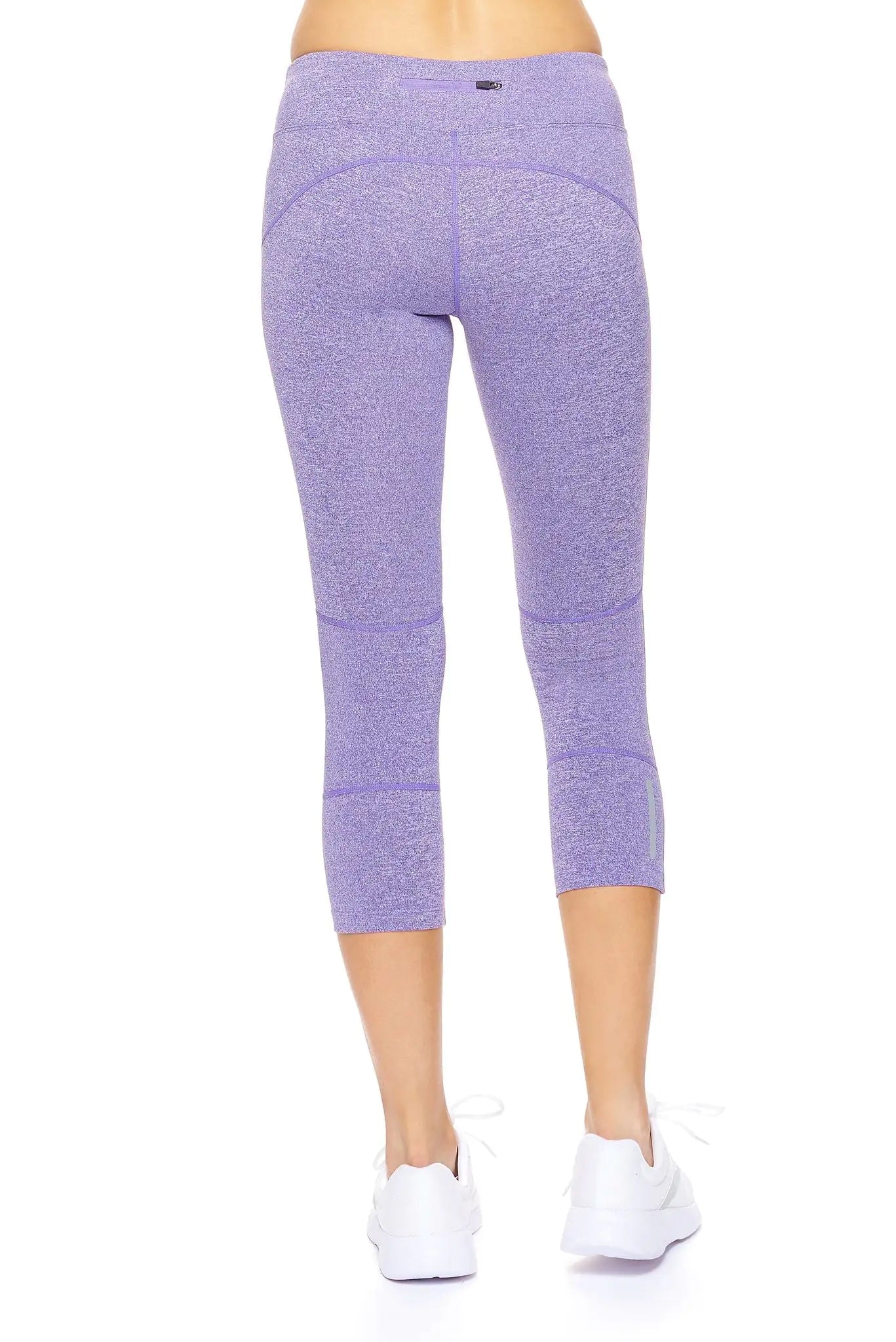 Women's Mid-Rise Zip Pocket Capri Leggings for Active Wear