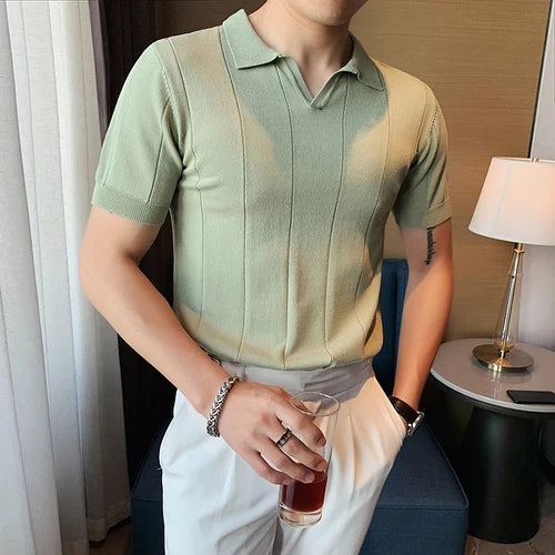 High Quality Knitted Polo Shirt Men