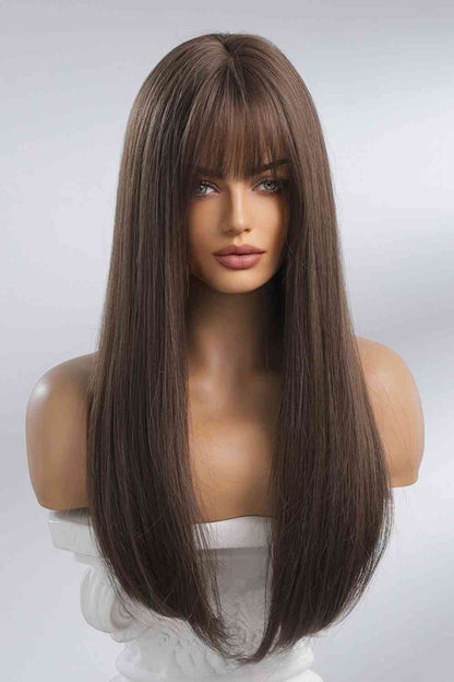 Full Machine 26" Long Straight Synthetic Wig - Heat Safe & Easy Maintenance