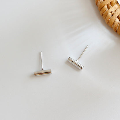 Geometry Small Cylinders 925 Sterling Silver Stud Earrings