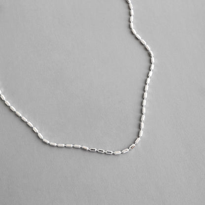 Simple New Geometry Irregular Tube 925 Sterling Silver Necklace