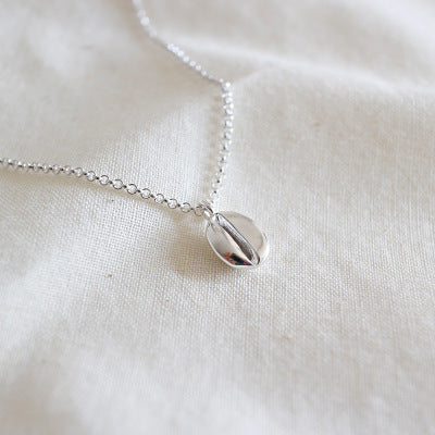 Simple Coffee Bean 925 Sterling Silver Necklace