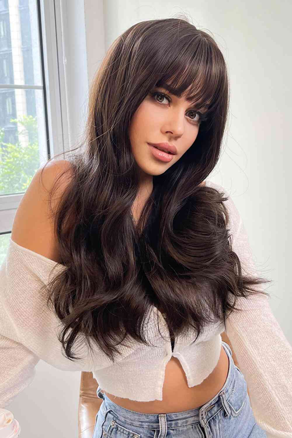 24-Inch Long Wave Synthetic Wig - Natural Style, Heat Safe