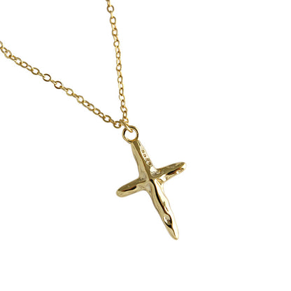 Fashion Irregular Cross 925 Sterling Silver Necklace