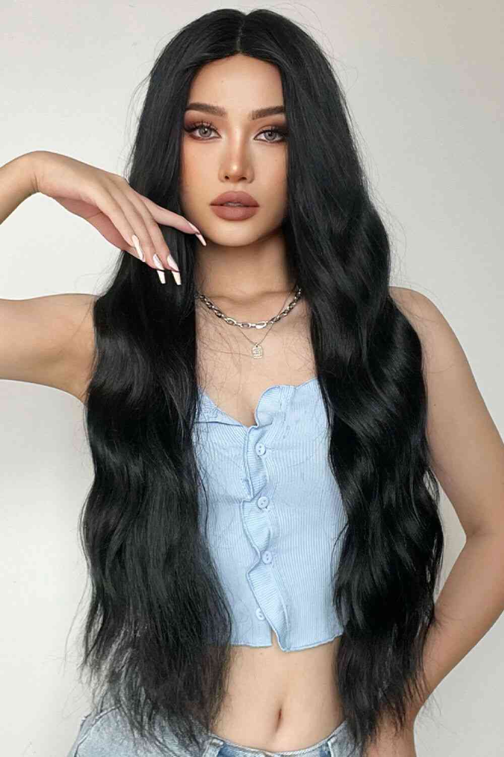 Full Machine Long Wave Synthetic Wigs 28'' – Effortless Elegance