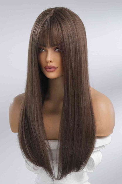 Full Machine 26" Long Straight Synthetic Wig - Heat Safe & Easy Maintenance