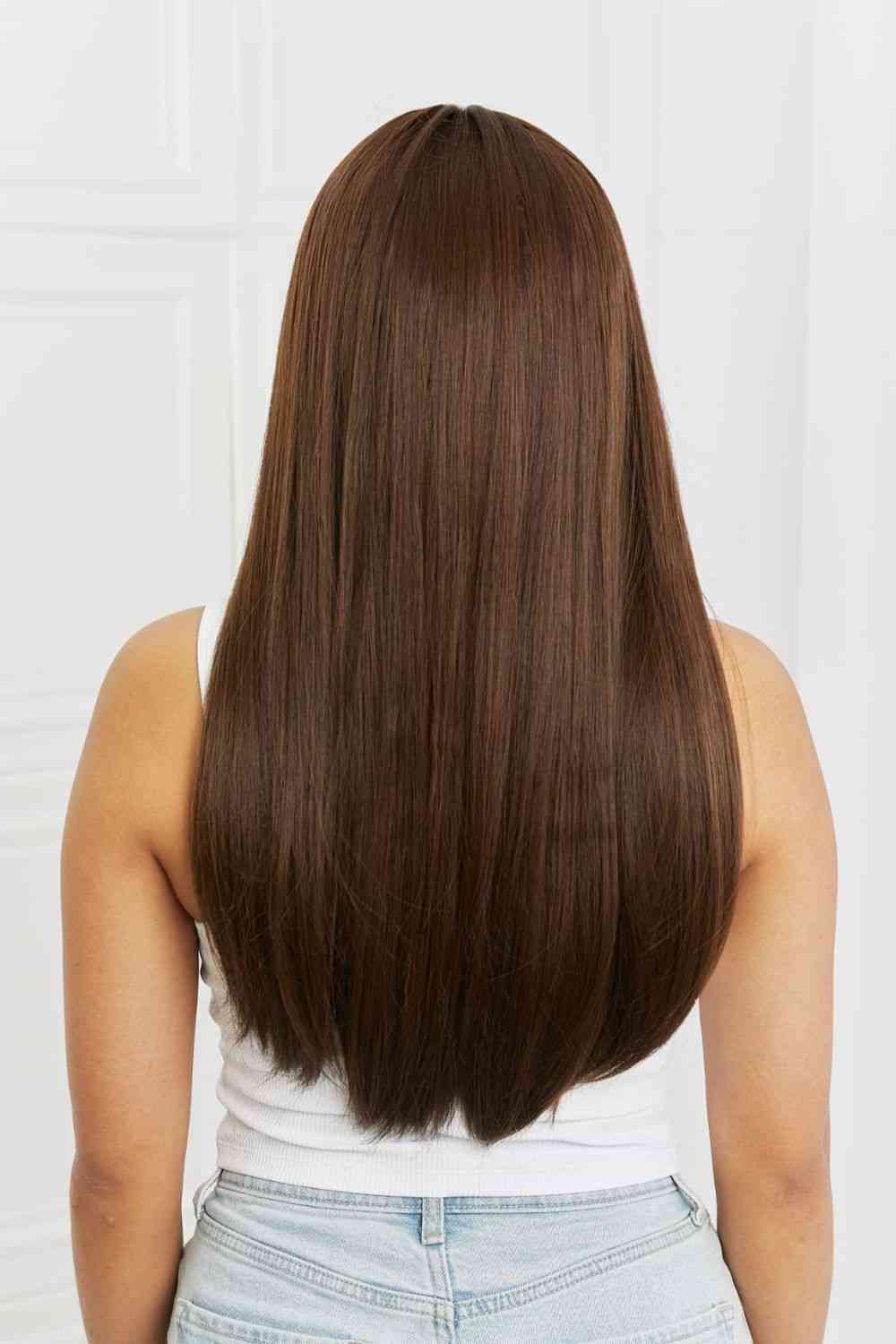 Full Machine 26" Long Straight Synthetic Wig - Heat Safe & Easy Maintenance