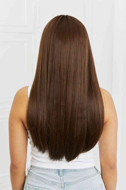 Full Machine 26" Long Straight Synthetic Wig - Heat Safe & Easy Maintenance