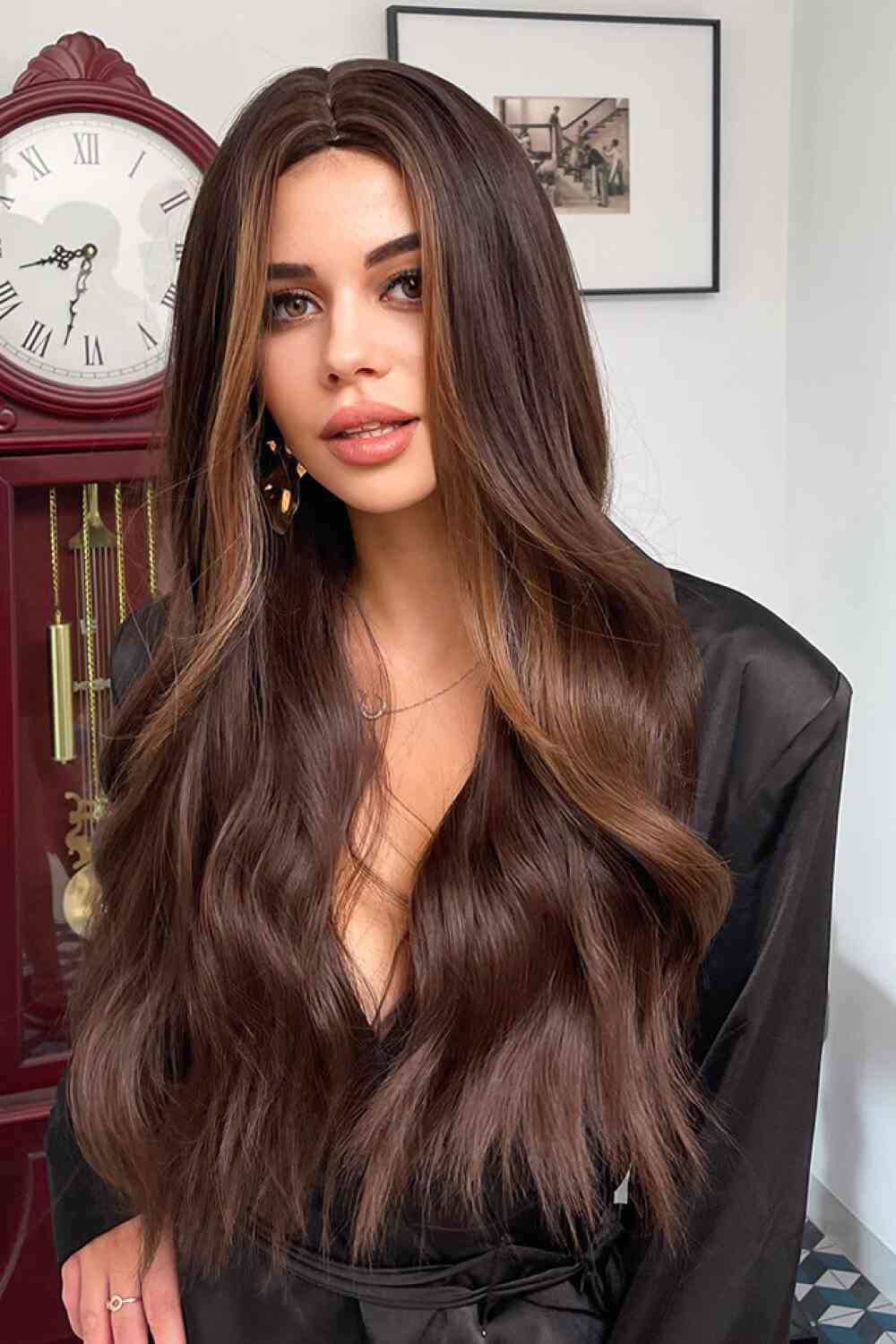 Full Machine Long Wave Synthetic Wig 26" – Natural Look, Easy Care