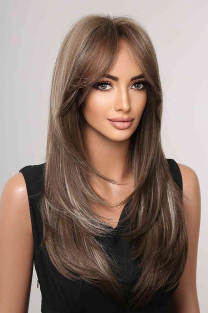 13x1” Full-Machine Synthetic Long Straight Wig - 22” Heat-Safe