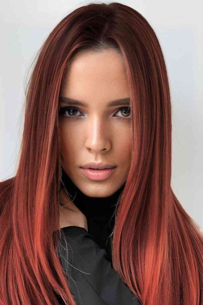 13x2" Synthetic Mid-Length Straight Wig – Heat Safe & Stylish