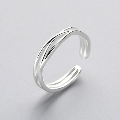 Simple Fashion Silver Color Adjustable Ring For Women