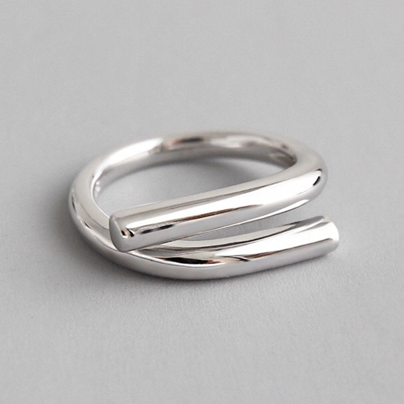 Simple Fashion Silver Color Adjustable Ring For Women