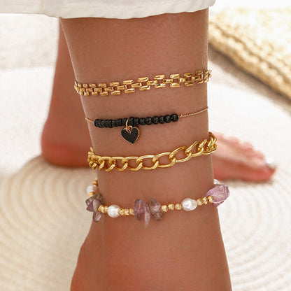 Bohemia Shell Star Chain Ankle Bracelet Jewelry set For Women