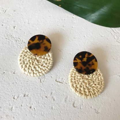 Rattan Knit Boho Handmade Earrings Jewelry For Women