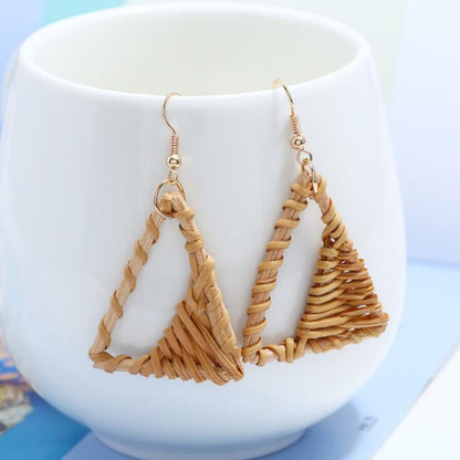 Rattan Knit Boho Handmade Earrings Jewelry For Women