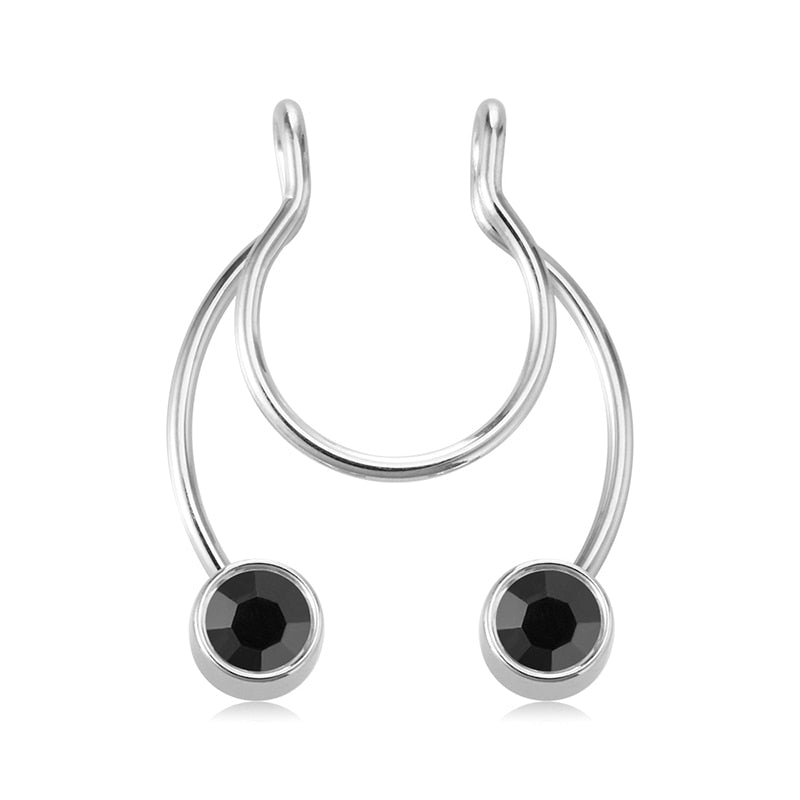 1-5pcs Fake Piercing Nose Ring Hoop