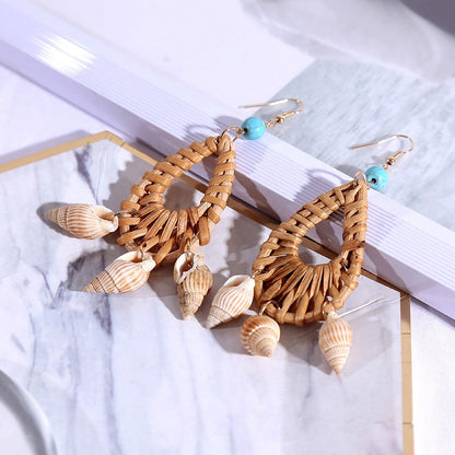 Rattan Knit Boho Handmade Earrings Jewelry For Women