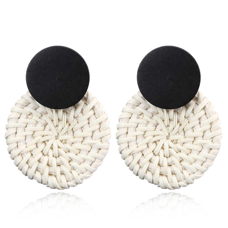 Rattan Knit Boho Handmade Earrings Jewelry For Women