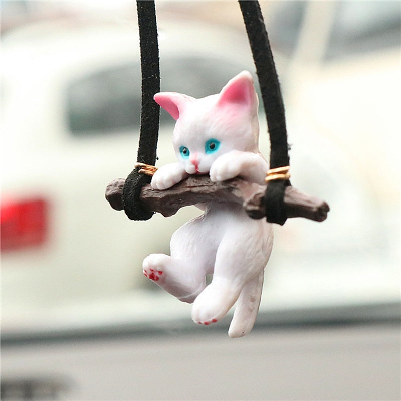 1 Pc Creative Cute Branch Cat Car Pendant