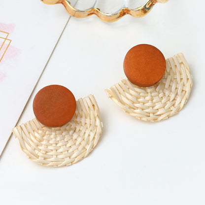 Rattan Knit Boho Handmade Earrings Jewelry For Women