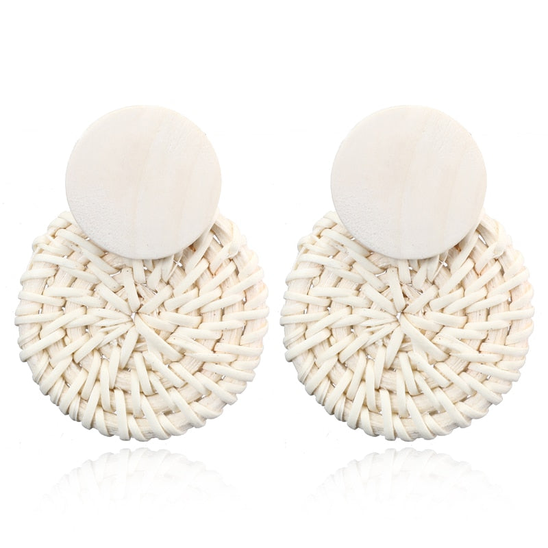 Rattan Knit Boho Handmade Earrings Jewelry For Women