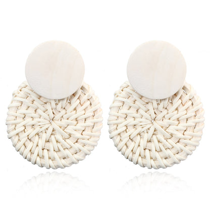 Rattan Knit Boho Handmade Earrings Jewelry For Women