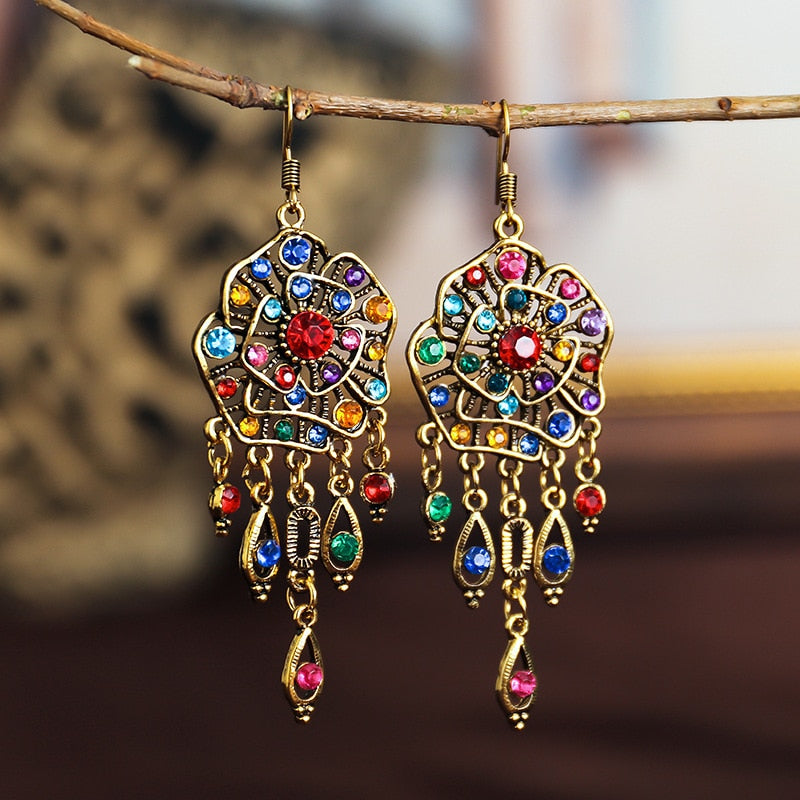 Gypsy Retro bohemian Flower Earrings