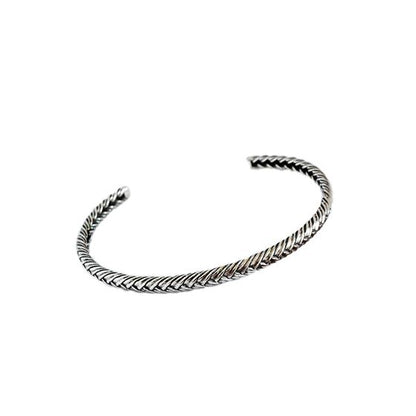 Fashion Weave 925 Sterling Silver Open Bangle