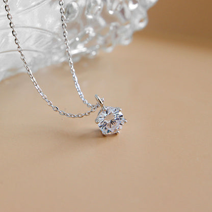 Simple Party Round CZ 925 Sterling Silver Necklace