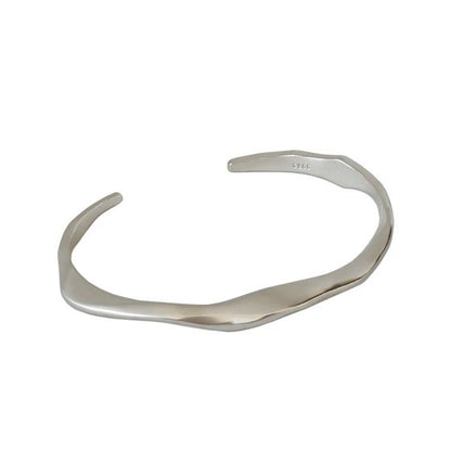 New Irregular 925 Sterling Silver Open Bangle