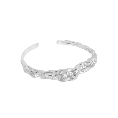 Fashion Irregular 925 Sterling Silver Open Bangle